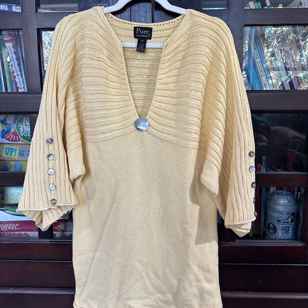 Pure Handknit Light Yellow Sweater
